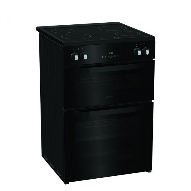 Hotpoint HDME6VDC2AB 60cm Double Oven Electric Cooker with Ceramic Hob - Black