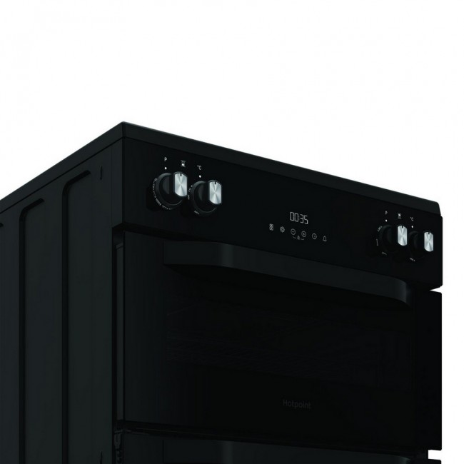 Hotpoint HDME6VDC2AB 60cm Double Oven Electric Cooker with Ceramic Hob - Black