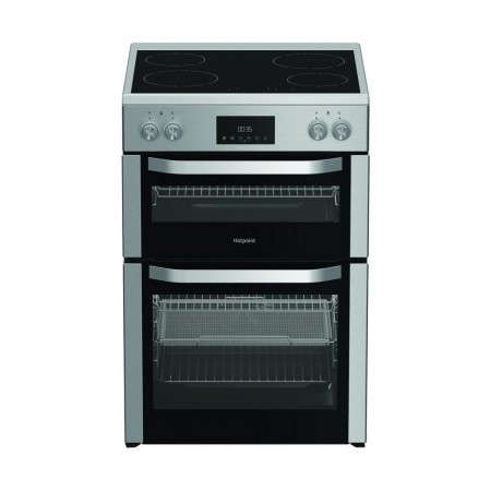 Hotpoint HDME6VDC2AX 60cm Double Oven Electric Cooker with Ceramic Hob - Stainless Steel