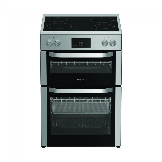 Hotpoint HDME6VDC2AX 60cm Double Oven Electric Cooker with Ceramic Hob - Stainless Steel
