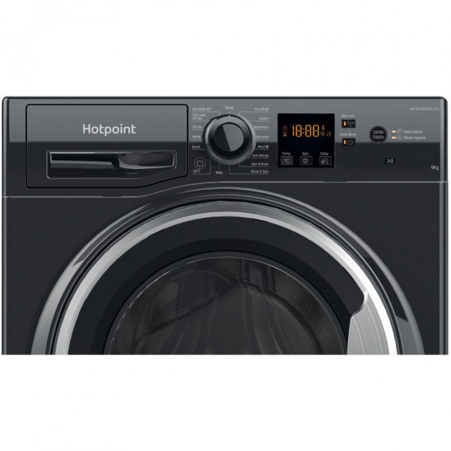 Hotpoint NSWF946BSUK 9kg 1400 Spin Washing Machine - Black