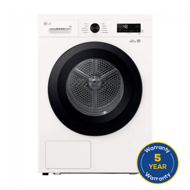 LG Series 2 ThinQ RHX1009NWK 9 kg Heat Pump Tumble Dryer - White