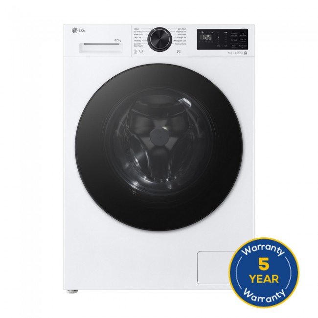 LG Series 3 AI Direct Drive W2X5085TLB 8kg Washer Dryer - White