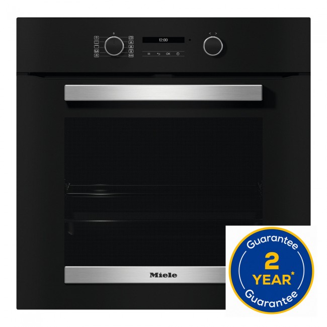 Miele H 2465 BP 59.5cm Built In Electric Single Oven - Black & Stainless Steel