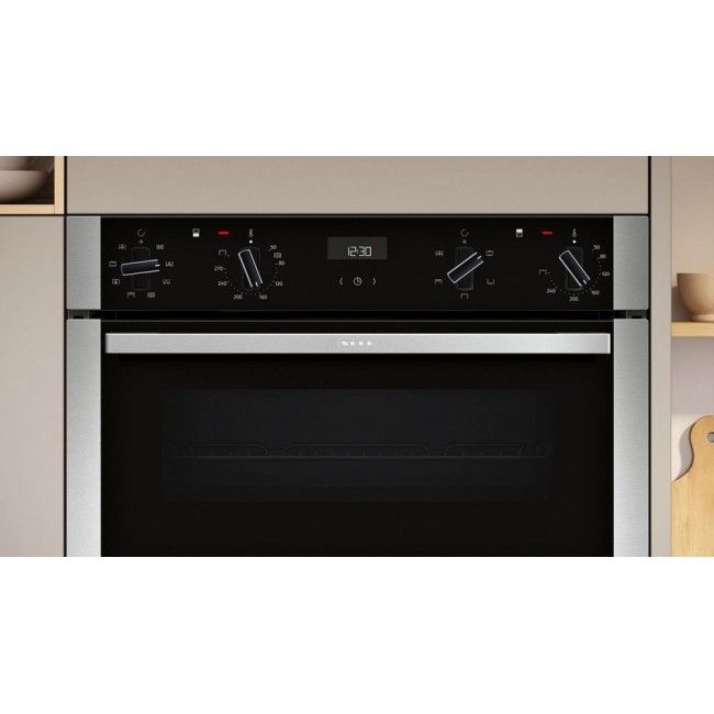 Neff U1ACE2AN3B 59.4cm Built In Electric Double Oven - Stainless Steel