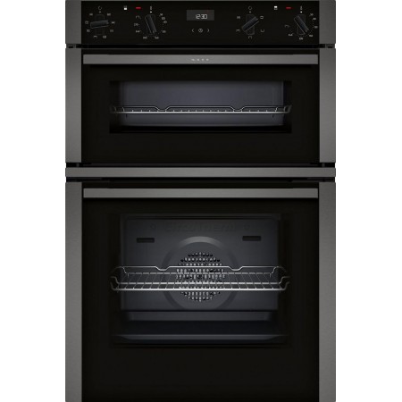 Neff U1ACE2HG0B 59.4cm Built In Electric Double Oven - Black with Graphite Trim