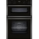 Neff U1ACE2HG0B 59.4cm Built In Electric Double Oven - Black with Graphite Trim