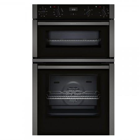 Neff U1ACE2HG0B 59.4cm Built In Electric Double Oven - Black with Graphite Trim