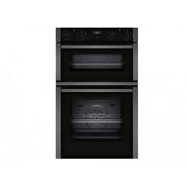 Neff U1ACE2HG0B 59.4cm Built In Electric Double Oven - Black with Graphite Trim