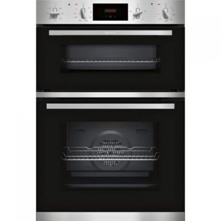 Neff U1GCC0AN0B Built In Electric Double Oven - Black & Steel -2yr warranty