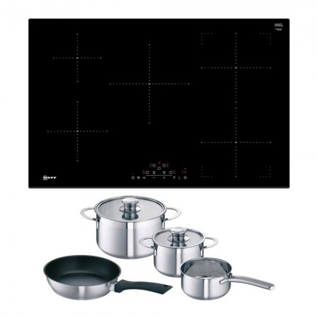 Neff T48FD23X2KIT 80cm Frameless Induction Hob -  Free Pan Set- 2 year warranty