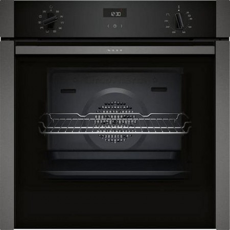 Neff B3ACE4HG0B 59.4cm Built In Electric Single Oven - Black with Graphite Trim