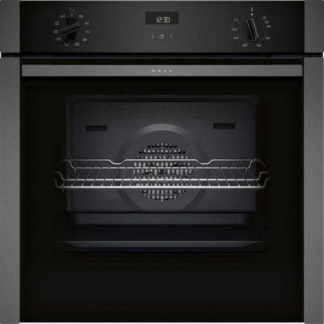 Neff B3ACE4HG0B 59.4cm Built In Electric Single Oven - Black with Graphite Trim