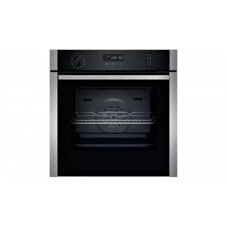 Neff B6ACH7HH0B 59.4cm Built In Electric Single Oven - Stainless Steel-Slide & Hide Door