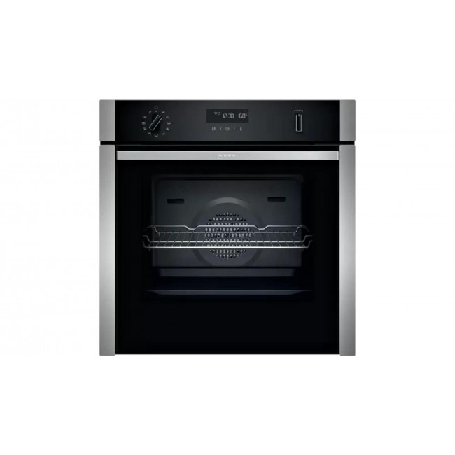 Neff B6ACH7HH0B 59.4cm Built In Electric Single Oven - Stainless Steel-Slide & Hide Door