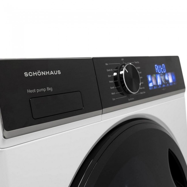 Schonhaus TDSHF018A3W 8kg Heat Pump Tumble Dryer ++5YR Warranty