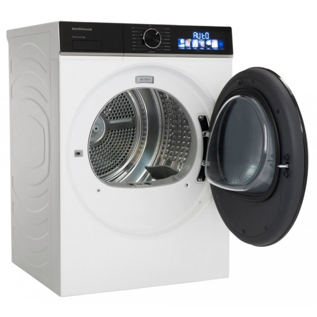 Schonhaus TDSHF018A3W 8kg Heat Pump Tumble Dryer ++5YR Warranty