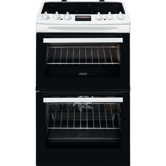 Zanussi ZCV46250WA 55cm Double Electric Cooker with Ceramic Hob Zanussi ZCV46250WA 55cm Double Electric Cooker with Ceramic Hob